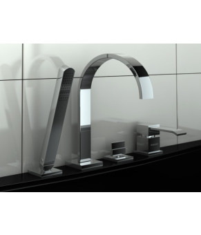 Смеситель для ванны KOHLMAN AXIS CHROME на борт ванны  (QB244N)