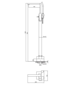 Смеситель для ванны KOHLMAN EXCELENT CHROME напольный (QF1165H)