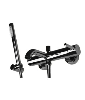 Смеситель для ванны и душа REA LUNGO BLACK GLOSSY настенный с изливом * (REA-B4422)