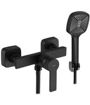 Смеситель для ванны и душа REA ARGUS BLACK MATT черный настенный без излива (REA-B6406)