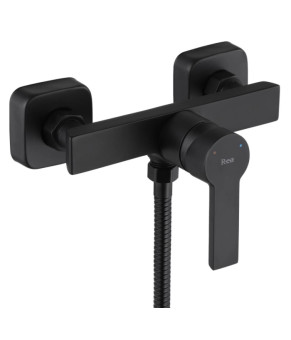 Смеситель для ванны и душа REA ARGUS BLACK MATT черный настенный без излива (REA-B6406)
