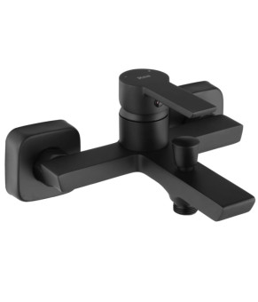 Смеситель для ванны и душа REA ARGUS BLACK черный настенный с изливом (REA-B6407)