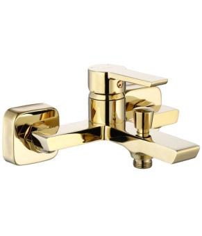 Смеситель для ванны и душа REA ARGUS GOLD золотой настенный с изливом (REA-B6409)