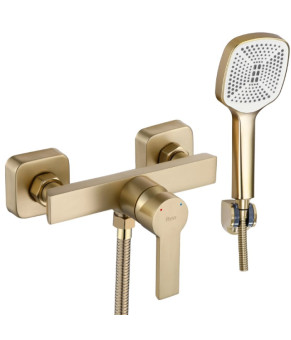 Смеситель для ванны и душа REA ARGUS BRUSHED GOLD настенный без излива (REA-B6413)