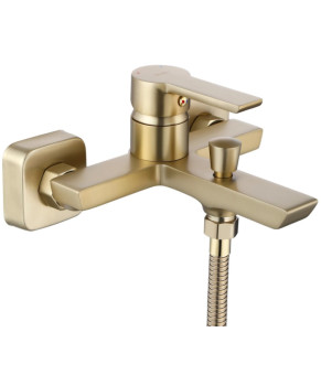 Смеситель для ванны и душа REA ARGUS BRUSHED GOLD настенный с изливом (REA-B6414)