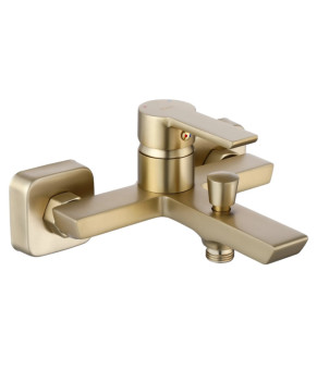 Смеситель для ванны и душа REA ARGUS BRUSHED GOLD настенный с изливом (REA-B6414)