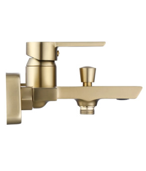 Смеситель для ванны и душа REA ARGUS BRUSHED GOLD настенный с изливом (REA-B6414)