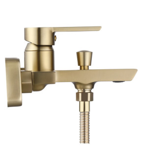 Смеситель для ванны и душа REA ARGUS BRUSHED GOLD настенный с изливом (REA-B6414)