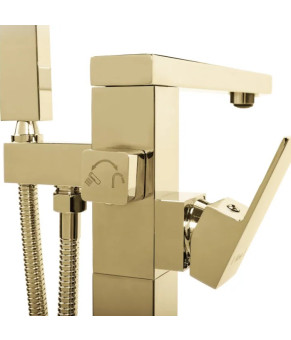 Смеситель для ванны REA TERY GOLD золотой напольный (REA-B5306)