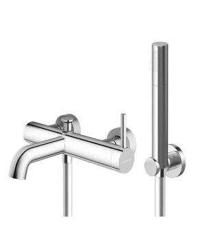 Смеситель для ванны и душа KOHLMAN AXEL CHROME настенный с изливом  (KPL-QW110A)