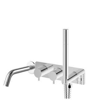 Смеситель для ванны и душа KOHLMAN AXEL CHROME + BOX скрытого монтажа (KPL-QW265AW)