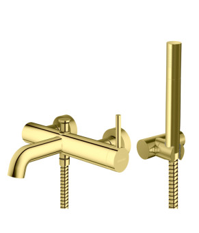 Смеситель для ванны и душа KOHLMAN AXEL GOLD настенный с изливом (KPL-QW110AGD)