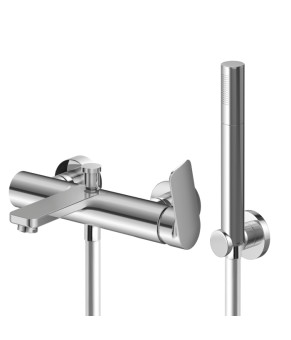 Смеситель для ванны и душа KOHLMAN TEXEN CHROME настенный с изливом (KPL-QW110T)