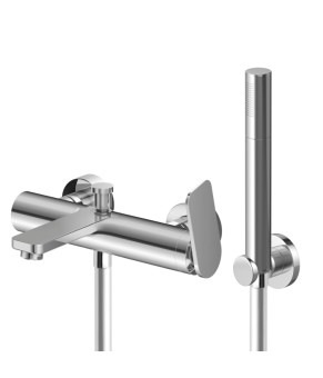 Смеситель для ванны и душа KOHLMAN WEXPO CHROME настенный с изливом  (KPL-QW110W)