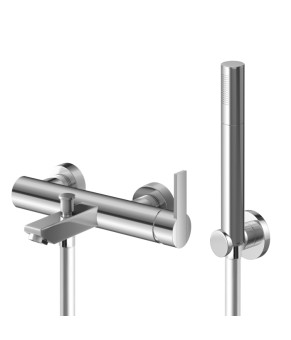 Смеситель для ванны и душа KOHLMAN GIXS CHROME настенный с изливом  (KPL-QW110G)