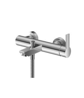 Смеситель для ванны и душа KOHLMAN GIXS CHROME настенный с изливом  (KPL-QW110G)
