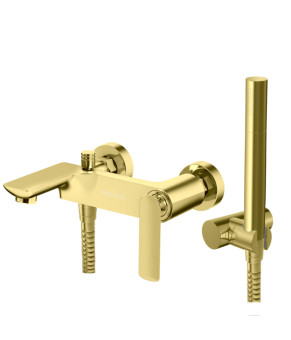 Смеситель для ванны и душа KOHLMAN EXPERIENCE GOLD настенный с изливом (KPL-QW110EGD)