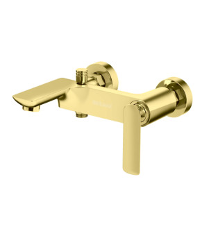 Смеситель для ванны и душа KOHLMAN EXPERIENCE GOLD настенный с изливом (KPL-QW110EGD)