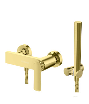 Смеситель для ванны и душа KOHLMAN EXPERIENCE BRUSHED GOLD настенный без излива (KPL-QW120EGDB)