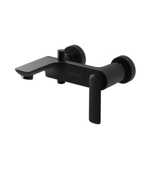 Смеситель для ванны и душа KOHLMAN EXPERIENCE BLACK MATT настенный с изливом (KPL-QW110EB)