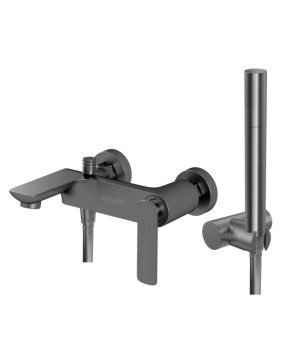 Смеситель для ванны и душа KOHLMAN EXPERIENCE GRAPHITE настенный с изливом (KPL-QW110EG)