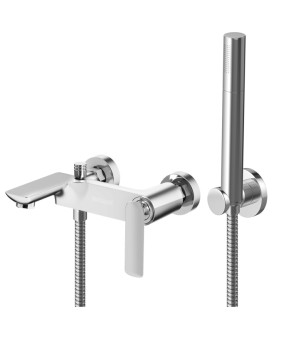 Смеситель для ванны и душа KOHLMAN EXPERIENCE CHROME настенный с изливом (KPL-QW110E)