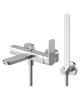 Смеситель для ванны и душа KOHLMAN FOXAL CHROME настенный с изливом (KPL-QW110F)