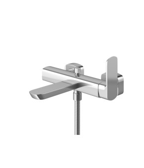Смеситель для ванны и душа KOHLMAN FOXAL CHROME настенный с изливом (KPL-QW110F)