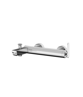 Смеситель для ванны и душа KOHLMAN BOXINE CHROME настенный с изливом (KPL-QW110B)