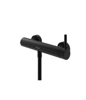 Смеситель для ванны и душа KOHLMAN ROXIN BLACK настенный без излива (KPL-QW120RB)