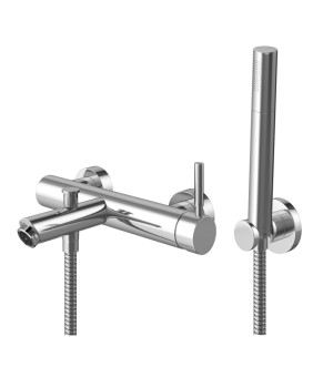 Смеситель для ванны и душа KOHLMAN ROXIN CHROME настенный с изливом (KPL-QW110R)