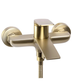 Смеситель для ванны и душа REA  AVALON BRUSHED GOLD настенный с изливом (REA-B2707)