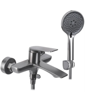 Смеситель для ванны и душа REA  AVALON TYTAN графит настенный с изливом (REA-B2706)