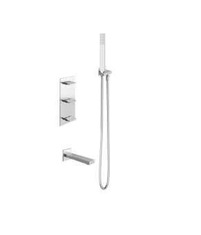 Смеситель для ванны и душа KOHLMAN EXCELENT CHROME + BOX скрытого монтажа (KPL-QW217HW)
