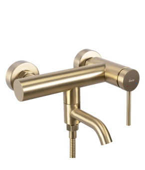 Смеситель для ванны и душа REA CLIF BRUSHED GOLD настенный с изливом  (REA-B4242)
