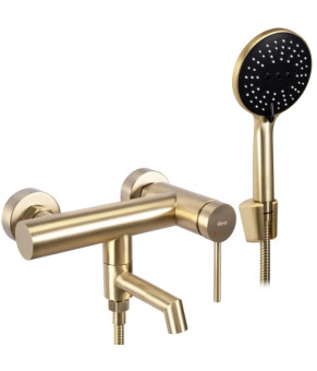 Смеситель для ванны и душа REA FOSS BRUSHED GOLD настенный с изливом  (REA-B5112)