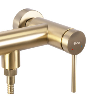 Смеситель для ванны и душа REA CLIF BRUSHED GOLD настенный без излива (REA-B4243)