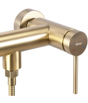 Смеситель для ванны и душа REA FOSS BRUSHED GOLD настенный без излива (REA-B5113)
