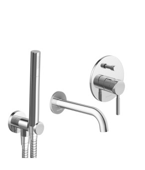 Смеситель для ванны и душа KOHLMAN ROXIN CHROME + BOX скрытого монтажа  (KPL-QW210R)