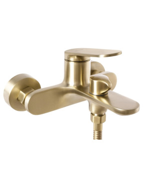 Смеситель для ванны и душа REA MARCO BRUSHED GOLD настенный с изливом (REA-B5942)