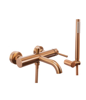 Смеситель для ванны и душа REA LUNGO BRUSHED COPPER настенный с изливом (REA-B1115)
