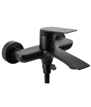 Смеситель для ванны и душа REA AVALON BLACK настенный с изливом (REA-B1128)