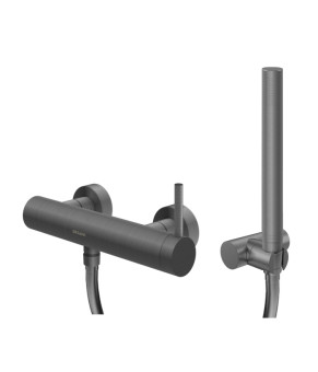 Смеситель для ванны и душа KOHLMAN AXEL GRAPHITE настенный без излива (KPL-QW120AG)