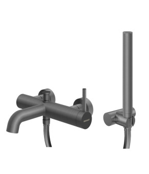 Смеситель для ванны и душа KOHLMAN AXEL GRAPHITE настенный с изливом  (KPL-QW110AG)
