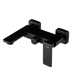 Смеситель для ванны и душа CORSAN TRINO BLACK черный настенный с изливом  (CMZ056)