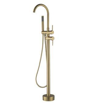 Смеситель для ванны VBI MILANO BRUSHED GOLD напольный (VBI-050108BG)