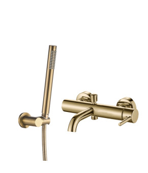 Смеситель для ванны и душа VBI MILANO BRUSHED GOLD настенный (VBI-050106BG)