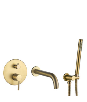 Смеситель для ванны и душа VBI MILANO BRUSHED GOLD скрытого монтажа (VBI-050107BG)