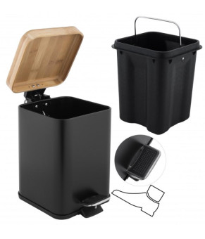 Корзина для мусора YOKA SIDO BLACK BAMBOO 3л. для ванной комнаты (CH.SIDO-BLK)