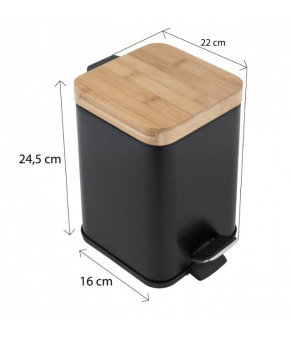 Корзина для мусора YOKA SIDO BLACK BAMBOO 3л. для ванной комнаты (CH.SIDO-BLK)